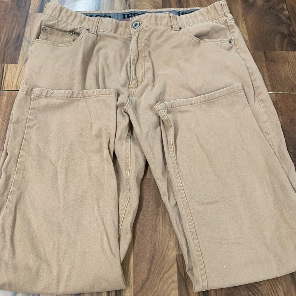 Iron Co. Patriot Pant Mens Size 40x32 Khaki Classic Straight Stretch